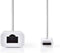 Nedis USB-netwerkadapter - USB 3.2 Gen 1 - 1000 Mbps - USB-C Male - RJ45 Female - 0.20 m - Rond - Vernikkeld - Vertind-Koper - Wit - Doos