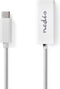 Nedis USB-netwerkadapter - USB 3.2 Gen 1 - 1000 Mbps - USB-C Male - RJ45 Female - 0.20 m - Rond - Vernikkeld - Vertind-Koper - Wit - Doos