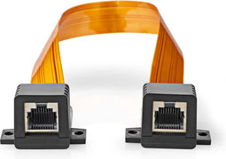Nedis Vensterdoorvoer RJ45-netwerkkabel - UTP - RJ45 (8P8C) vrouwelijk - RJ45 (8P8C) vrouwelijk - 0,30 m - plat - PVC - oranje - doos