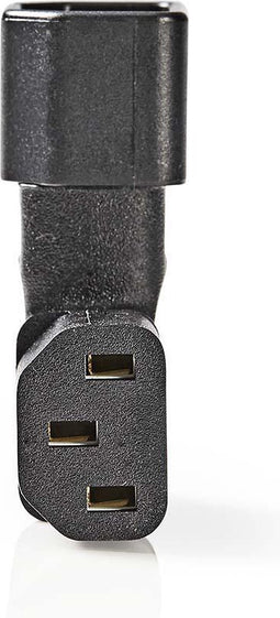 Nedis Verlengstekker - IEC-320-C13 - IEC-320-C14 - Links Gehoekt - Vernikkeld - PVC - Zwart - Doos - 1 Stuks