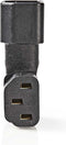 Nedis Verlengstekker - IEC-320-C13 - IEC-320-C14 - Links Gehoekt - Vernikkeld - PVC - Zwart - Doos - 1 Stuks
