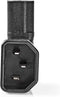 Nedis Verlengstekker - IEC-320-C13 - IEC-320-C14 - Links Gehoekt - Vernikkeld - PVC - Zwart - Doos - 1 Stuks