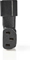 Nedis Verlengstekker - IEC-320-C13 - IEC-320-C14 - Rechts Gehoekt - Vernikkeld - PVC - Zwart - Doos - 1 Stuks