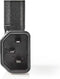 Nedis Verlengstekker - IEC-320-C13 - IEC-320-C14 - Rechts Gehoekt - Vernikkeld - PVC - Zwart - Doos - 1 Stuks