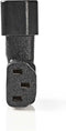 Nedis Verlengstekker - IEC-320-C13 - IEC-320-C14 - Rechts Gehoekt - Vernikkeld - PVC - Zwart - Doos - 1 Stuks