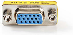 Nedis VGA-Adapter - VGA Female 15p - VGA Female 15p - Vernikkeld - Recht - Metaal - Metaal - Polybag