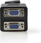 Nedis VGA-Kabel - VGA Male - 2x VGA Female - Verguld - Maximale resolutie: 1280x768 - 0.20 m - Rond - ABS - Zwart - Envelop