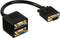 Nedis VGA-Kabel - VGA Male - 2x VGA Female - Verguld - Maximale resolutie: 1280x768 - 0.20 m - Rond - ABS - Zwart - Envelop