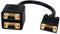 Nedis VGA-Kabel - VGA Male - 2x VGA Female - Verguld - Maximale resolutie: 1280x768 - 0.20 m - Rond - ABS - Zwart - Envelop