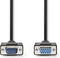 Nedis VGA-Kabel - VGA Male - VGA Female 15p - Vernikkeld - Maximale resolutie: 1280x800 - 2.00 m - Rond - ABS - Zwart - Envelop