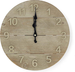 Nedis Wandklok - Diameter: 300 mm - Hout - Beige / Bruin