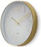 Nedis Wandklok - Diameter: 300 mm - Kunststof - Goud / Wit