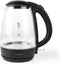Nedis Waterkoker - 1.7 l - Glas - Zwart - 360 graden draaibaar - Verborgen verwarmingselement - Strix-controller - Droogkookbeveiliging
