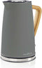 Nedis Waterkoker - 1.7 l - Soft-Touch - Grijs - 360 graden draaibaar - Verborgen verwarmingselement - Strix-controller - Droogkookbeveiliging