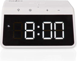 Nedis Wekker met Draadloze Lader - Qi gecertificeerd - 5 / 7.5 / 10 / 15 W - USB-A Male - Nachtlamp - 2 Alarmtijden - Snoozefunctie