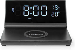 Nedis Wekker met Draadloze Lader - Qi gecertificeerd - 5 / 7.5 / 10 / 15 W - USB-A Male - 2 Alarmtijden - Snoozefunctie