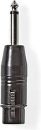 Nedis XLR-Adapter - XLR 3-Pins Female - 6,35 mm Male - Vernikkeld - Recht - Metaal - Zwart - 1 Stuks - Polybag