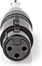 Nedis XLR-Adapter - XLR 3-Pins Female - 6,35 mm Male - Vernikkeld - Recht - Metaal - Zwart - 1 Stuks - Polybag