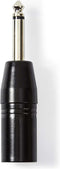 Nedis XLR-Adapter - XLR 3-Pins Male - 6,35 mm Male - Vernikkeld - Recht - Metaal - Zwart - 1 Stuks - Polybag