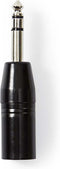 Nedis XLR-Adapter - XLR 3-Pins Male - 6,35 mm Male - Vernikkeld - Recht - Metaal - Zwart - 1 Stuks - Polybag