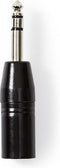 Nedis XLR-Adapter - XLR 3-Pins Male - 6,35 mm Male - Vernikkeld - Recht - Metaal - Zwart - 1 Stuks - Polybag