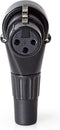Nedis XLR-Connector - Gehoekt - Female - Vernikkeld - Solderen - Diameter kabelinvoer: 5.0 mm - Metaal - Zwart - 1 Stuks - Polybag