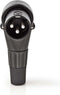 Nedis XLR-Connector - Gehoekt - Male - Vernikkeld - Solderen - Diameter kabelinvoer: 5.0 mm - Metaal - Zwart - 1 Stuks - Polybag