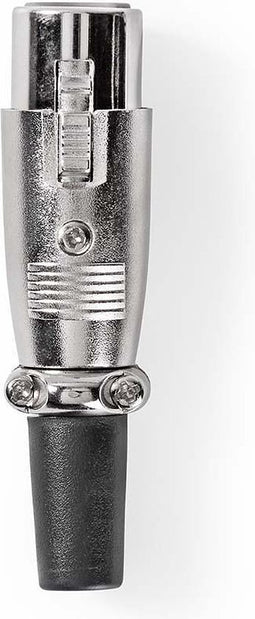 Nedis XLR-Connector - Recht - Female - Vernikkeld - Solderen - Diameter kabelinvoer: 7.0 mm - Metaal - Zilver - 25 Stuks - Envelop