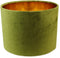 Ronde lampenkap - 32x32x24 - Olijfgroen/goud - Velvet
