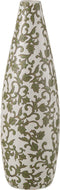 J-Line vaas Yezi - porselein - groen/wit - 53 cm hoog