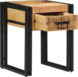 vidaXL - Bijzettafel - 40x40x50 - cm - Massief - Ruw - Hout - Mango