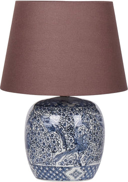 NEIRA - Tafellamp - Wit/Blauw - Porselein