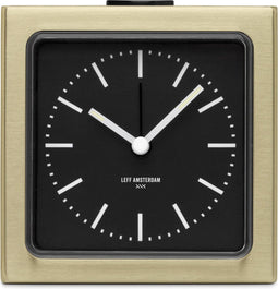 LEFF amsterdam - Block - Alarm - Goud/Zwart - Design - Staande Klok