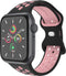 imoshion Sport⁺ bandje - Geschikt voor Apple Watch 1, 2, 3, 4, 5, 6, 7, 8, 9, 10 (42 mm), SE - 38/40/41 mm - Black & Pink - S/M
