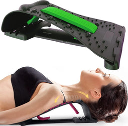 Nekstretcher Nekmassage apparaat - Backstretcher met Nekmassage - Rugstretcher Earkings Groen