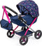Bayer Cosy Poppenwagen incl. Luiertas Design hartjes met zeemeermin - Doll Pram - opvouwbaar
