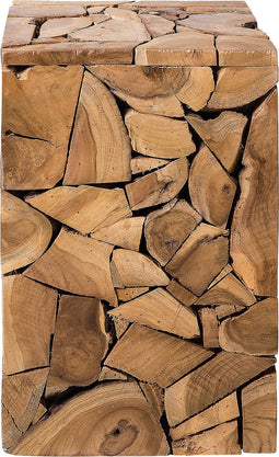 NELSON - Bijzettafel - Lichte houtkleur - Teakhout