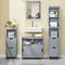 SoBuy FRG128-SG - Wastafelonderkast - 2 Schuifdeuren 1 Open Plank - Grijs 60x60x30cm