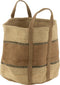 J-Line mand Rond Handvaten - jute - naturel/beige