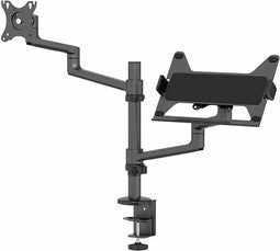 Neomounts DS20-425BL2 full motion monitor/laptop bureausteun voor 17-27" screens and 11,6-17,3" laptops - zwart