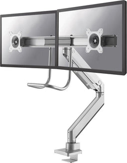 Neomounts NM-D775DXSILVER full motion monitorarm 2 schermen - 10-32" - gasveer - ruimtebesparend crossbar ontwerp - 1-8 kg (2x) - zilver