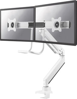 Neomounts NM-D775DXWHITE full motion monitorarm 2 schermen - 10-32" - gasveer - ruimtebesparend crossbar ontwerp - 1-8 kg (2x) - wit
