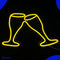 Neon Lamp - Champagneglazen Proost - Incl. Ophanghaakjes - Neon Sign - Neon Verlichting - Neon Led Lamp - Wandlamp