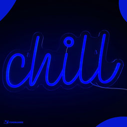 Neon Lamp - Chill Blauw - Incl. Ophanghaakjes - Neon Sign - Neon Verlichting - Neon Led Lamp - Wandlamp