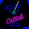 Neon Lamp - Cocktails - Incl. Ophanghaakjes - Neon Sign - Neon Verlichting - Neon Led Lamp - Wandlamp