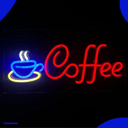 Neon Lamp - Coffee met Mokje - Dimbaar - Incl. Ophanghaakjes - Neon Sign - Neon Verlichting - Neon Led Lamp - Wandlamp