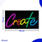 Neon Lamp - Create - Incl. Ophanghaakjes - Neon Sign - Neon Verlichting - Neon Led Lamp - Wandlamp
