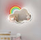 Neon Lamp Decoratie Spiegel – Wolk Regenboog – 35 x 45 CM - Dimbaar - USB A – Led Verlichting - Incl. Ophangmateriaal