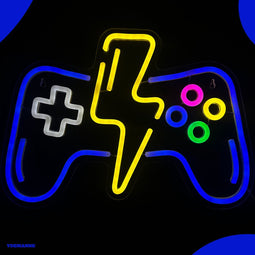 Neon Lamp - Game Controller - Bliksem - Dimbaar - Incl. Ophanghaakjes - Neon Sign - Neon Verlichting - Neon Led Lamp - Wandlamp