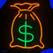 Neon Lamp - Geldzak - Dollar - Incl. Ophanghaakjes - Neon Sign - Neon Verlichting - Neon Led Lamp - Wandlamp